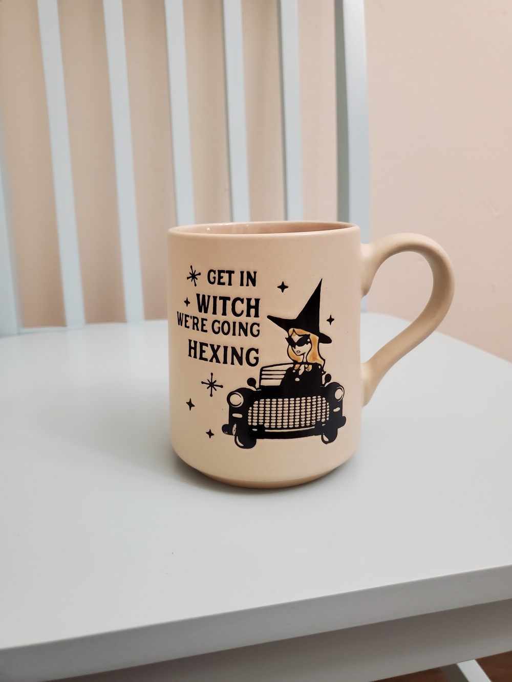 Beige 'Get In Witch We're Going Hexing' Ceramic Mug